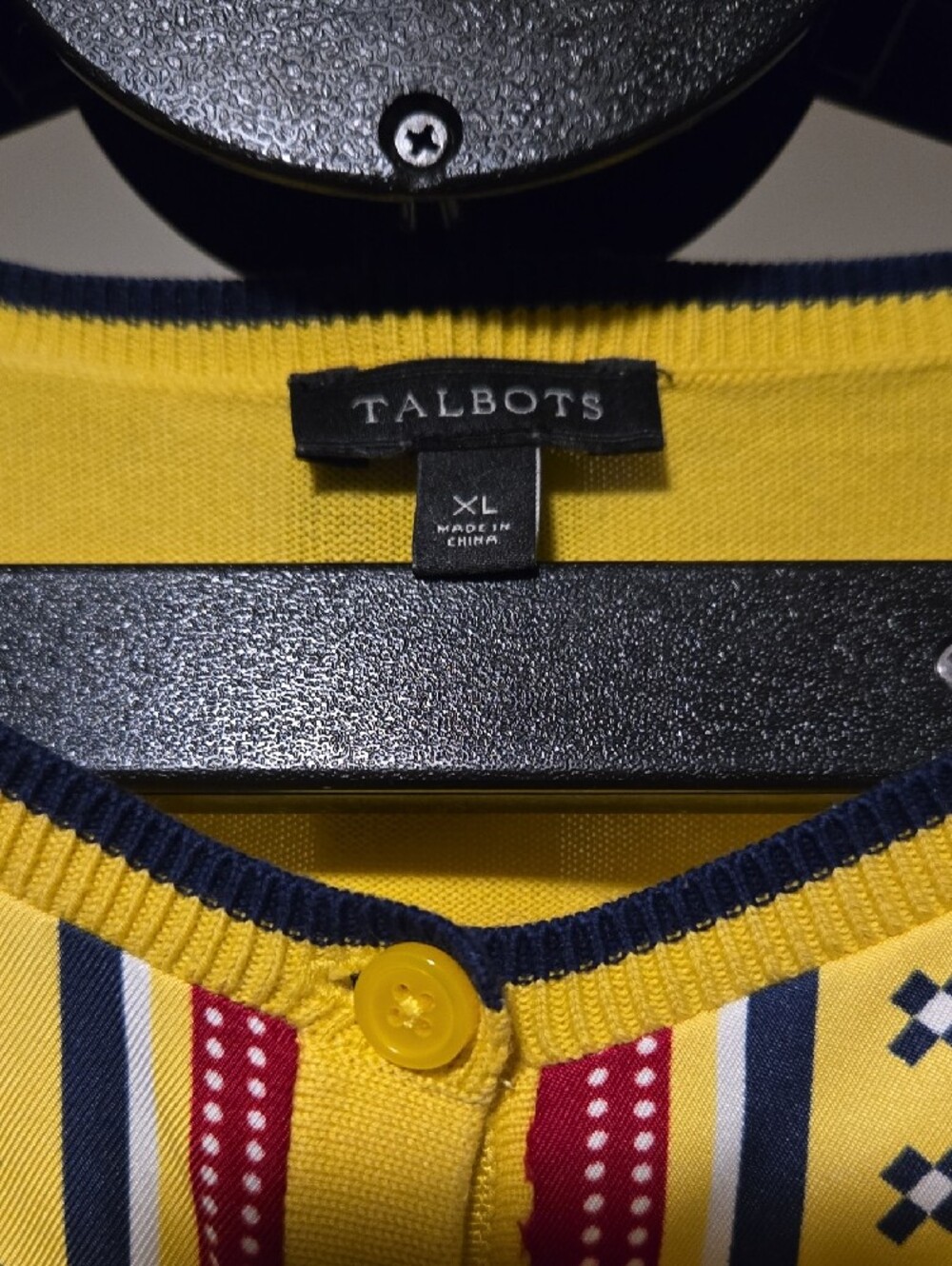 Talbots Yellow Patterned Button-Front Camisole - Picture 2 of 5